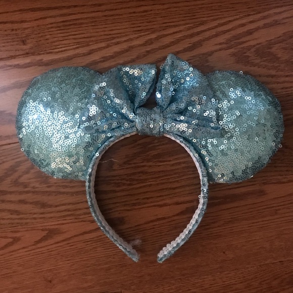 Disney Accessories - NWOT Handmade Disney Mouse Ears - Light Blue